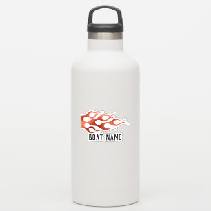 Pegatina Barco de Fuego Llamas nombre Capitán Lago