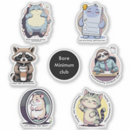 Pegatina Bare Minimum Club Sticker Sheet | Relatable funny