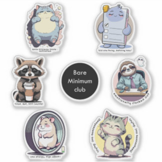 Pegatina Bare Minimum Club Sticker Sheet | Relatable funny