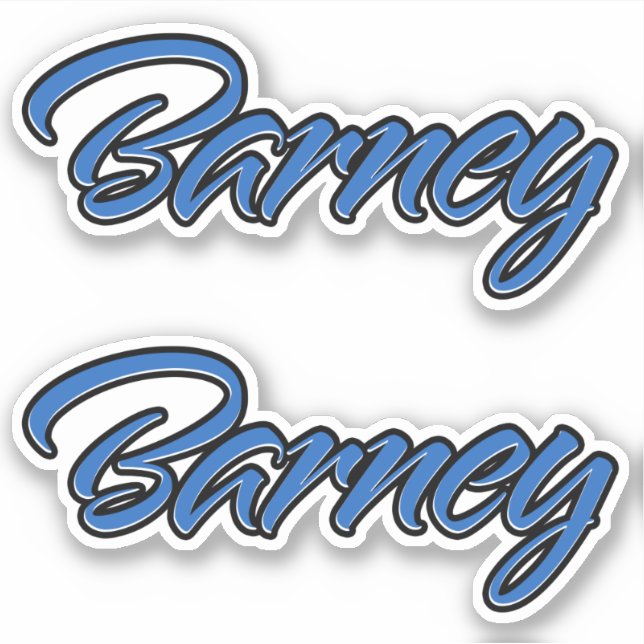 Pegatina Barney Name blue Aufkleber Sticker Stickerset (Anverso)