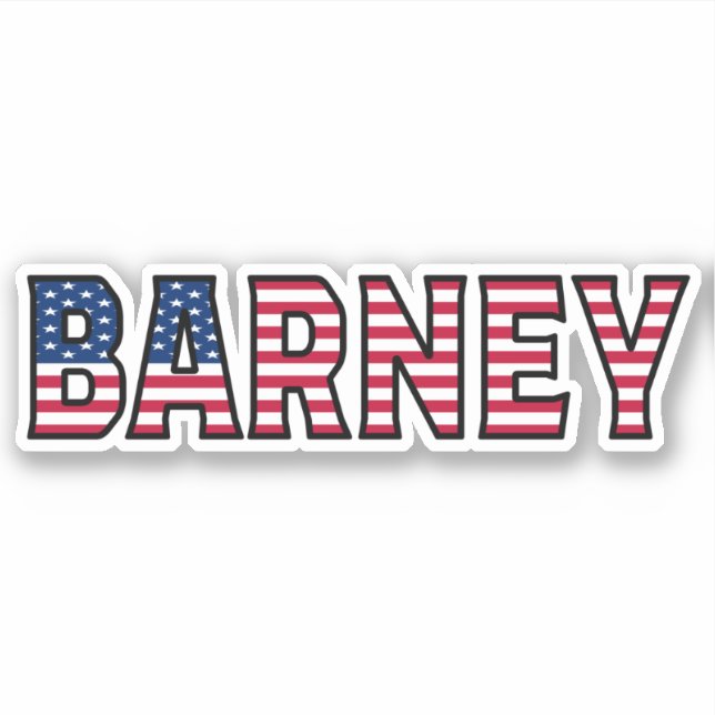 Pegatina Barney Name Vorname USA Sticker Stickerset (Anverso)