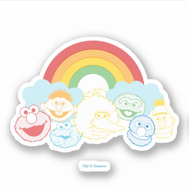 Pegatina Barrio Sésamo | Gráfico arcoiris (Anverso)