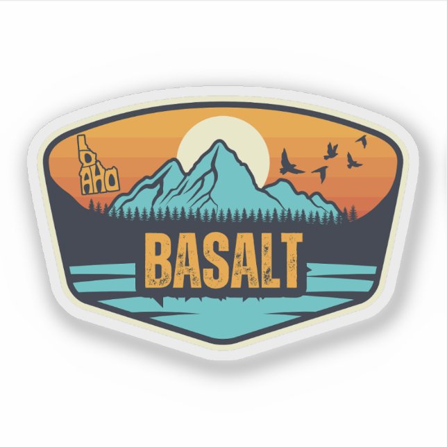 Pegatina Basalto, Idaho (Anverso)