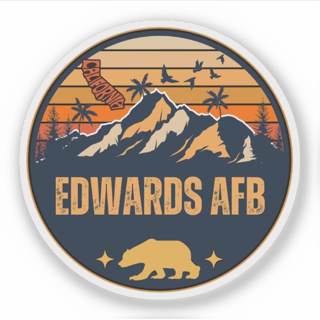 Pegatina Base Aérea Edwards, California (Anverso)
