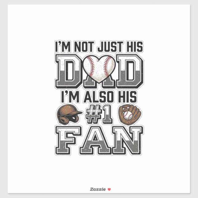 Pegatina Baseball Dad Number 1 Fan Vintage Shirt Design_1 (Hoja)
