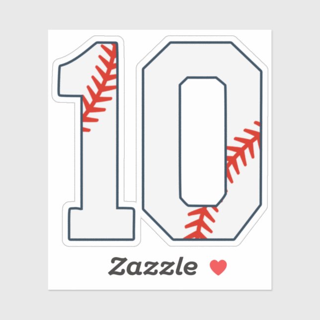 Pegatina Baseball Jersey Number 10 (Hoja)
