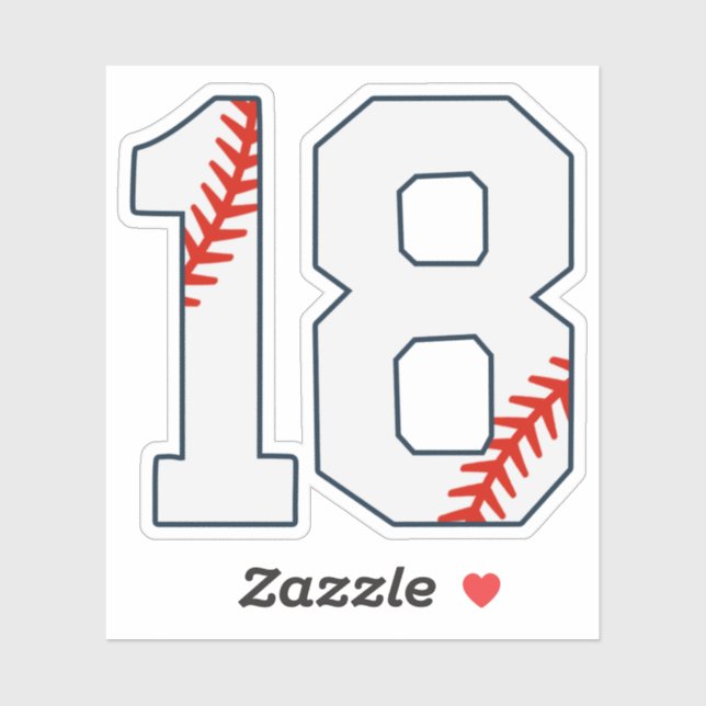 Pegatina Baseball Jersey Number 18 (Hoja)