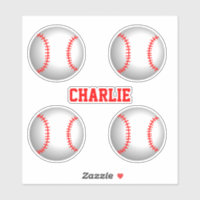 Baseballs con tintes rojos y nombre personalizado