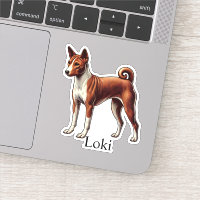 Basenji Rojo Blanco Nombre Personalizado Lindo