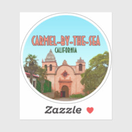 Pegatina Basílica de la Misión Carmel-By-The-Sea California