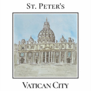 Pegatina Basílica de San Pedro, Ciudad del Vaticano, Italia