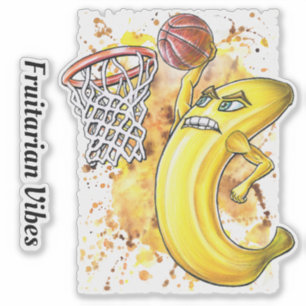 Pegatina Básquetbol de flúor Slam Dunk Banana