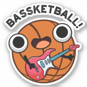 Pegatina Bassketball Funny Baloncesto Music Pun
