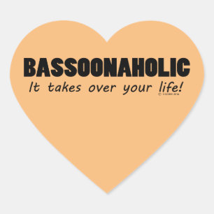 Pegatina Bassoonaholic Life Heart