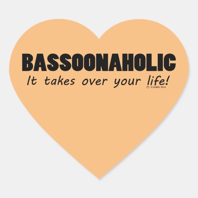 Pegatina Bassoonaholic Life Heart (Anverso)