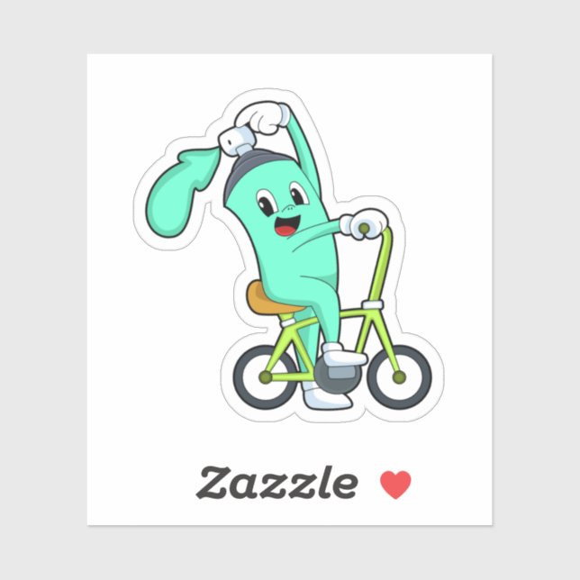 Pegatina Bastón de spray con bicicleta (Hoja)