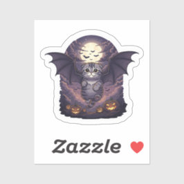 Pegatina Bat Wing Fold - Escocia Fold Bat Cat Halloween