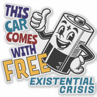 Pegatina Batería Personalizado Parachoque Tesla Regret