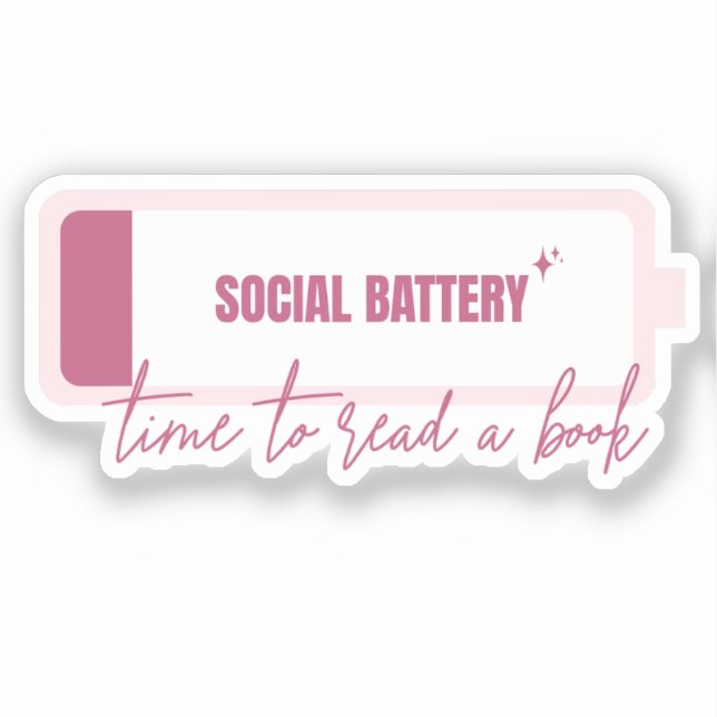 Pegatina Batería social - Tiempo de leer un libro (Anverso)