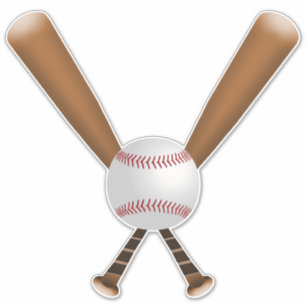 Pegatina Bates de béisbol y pelota