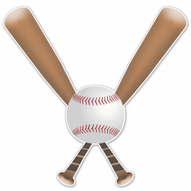 Pegatina Bates de béisbol y pelota (Anverso)