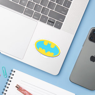 Pegatina Batman   Símbolo de franjas cian