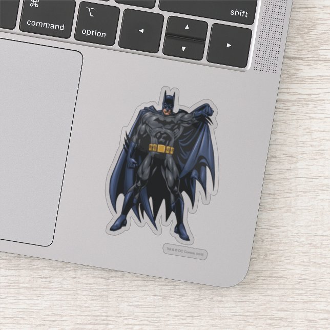 Pegatina Batman sostiene la capa (Detalle)