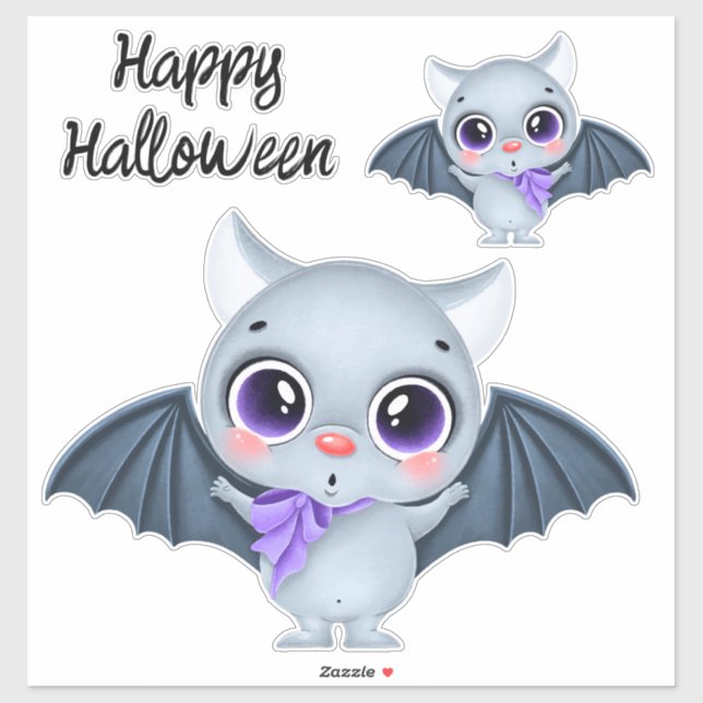 Pegatina Bats Cute Halloween (Hoja)