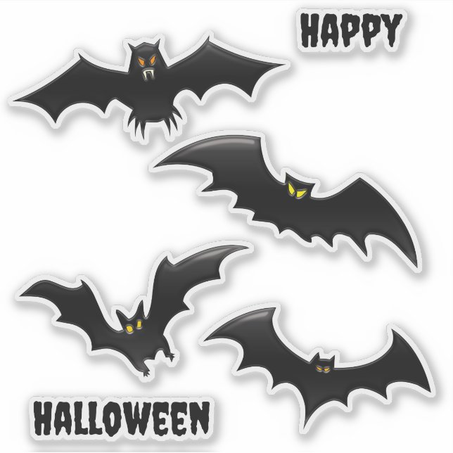 Pegatina Bats voladores de Halloween (Anverso)