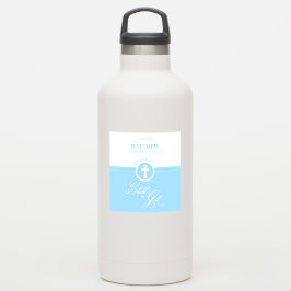 Pegatina Bautismo de Godson Hito azul de Dios Personalizado