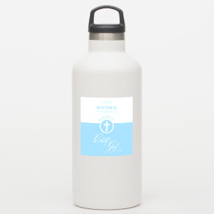 Pegatina Bautismo de Godson Hito azul de Dios Personalizado