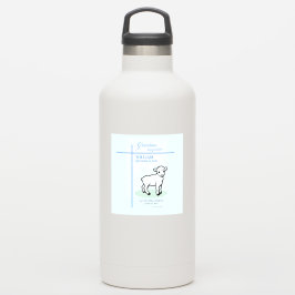 Pegatina Bautismo de nieto Cordero azul personalizado