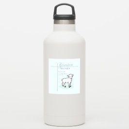 Pegatina Bautismo de nieto Cordero de niño azul personaliza