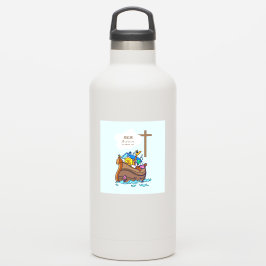 Pegatina Bautismo: El Arca de Noé, animales aburridos perso