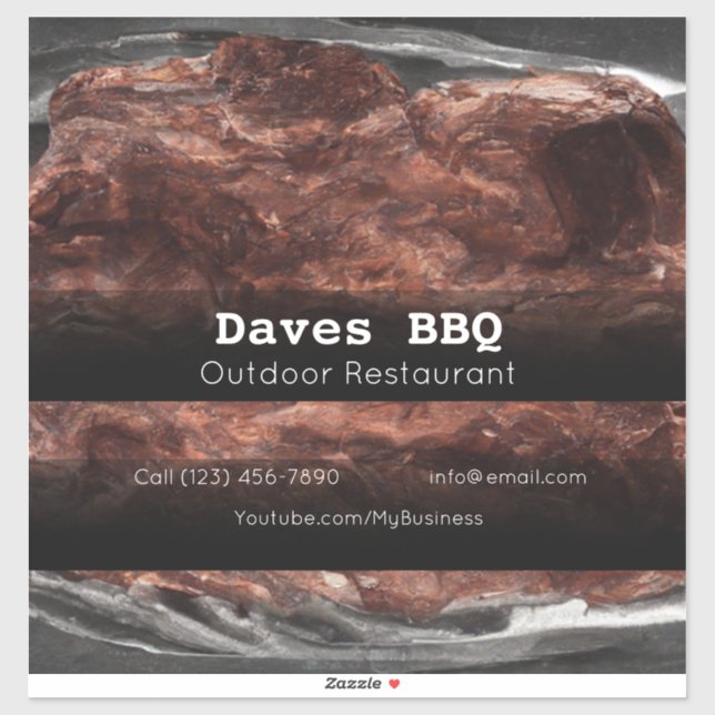 Pegatina BBQ Restaurant Food Personalizado-Pegatina de vini (Hoja)