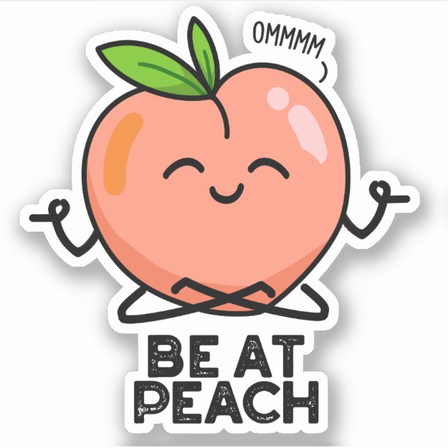 Pegatina Be At Peach Funny Fruit Pun (Anverso)