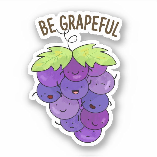 Pegatina Be Grapeny Grape Bunch Pun (Anverso)