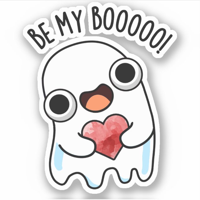 Pegatina Be My Boo Funny Ghost Pun (Anverso)