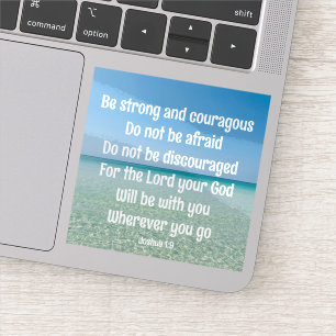 Pegatina Be Strong Inspirador Bible Verse Beach Laptop