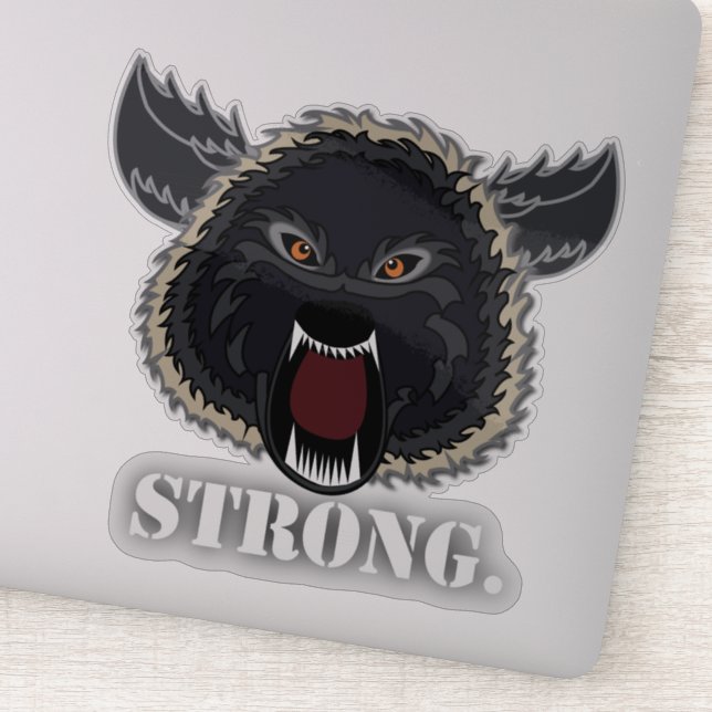 Pegatina Be Strong Wolf (Detalle)
