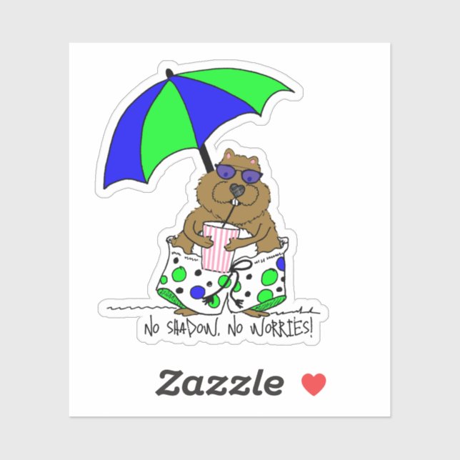 Pegatina Beach Day Groundhog (Hoja)