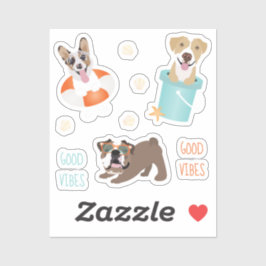 Pegatina Beach Dogs Good Vibes