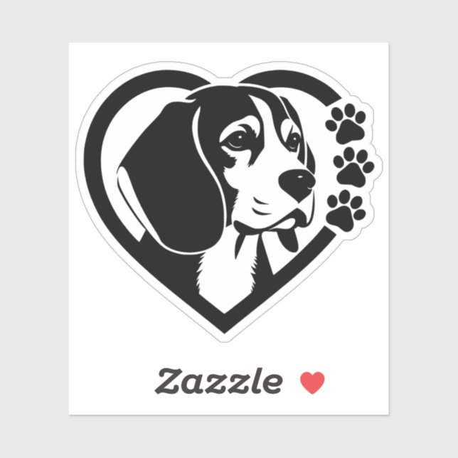 Pegatina Beagle (Hoja)