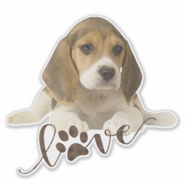 Pegatina Beagle (Anverso)
