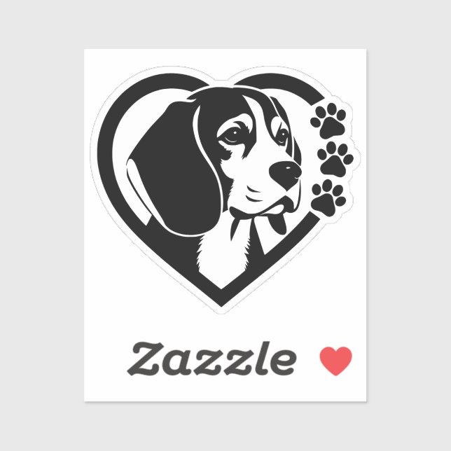 Pegatina Beagle (Hoja)