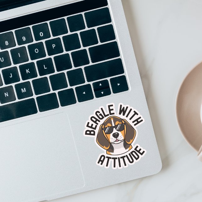 Pegatina Beagle Con Actitud Perro Que Lleva Gafas De Sol (Beagle with attitude sticker)