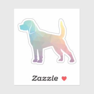 Pegatina Beagle Dog Raza Geo Silhouette Pastel