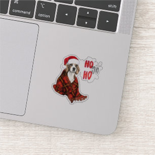 Pegatina Beagle Ho Ho Ho Ho Ho Transparente