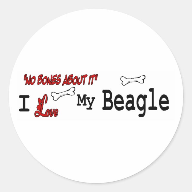 Pegatina Beagle (I Love) (Anverso)