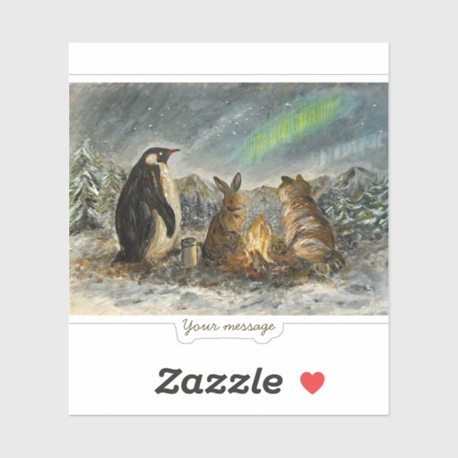 Pegatina Beam Lingering Whimsical Aurora Animals Painting (Hoja)